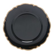 Sousplat 33cm San Carlo de Plastico Preto e Dourado